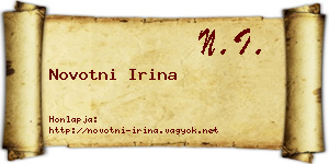 Novotni Irina névjegykártya
